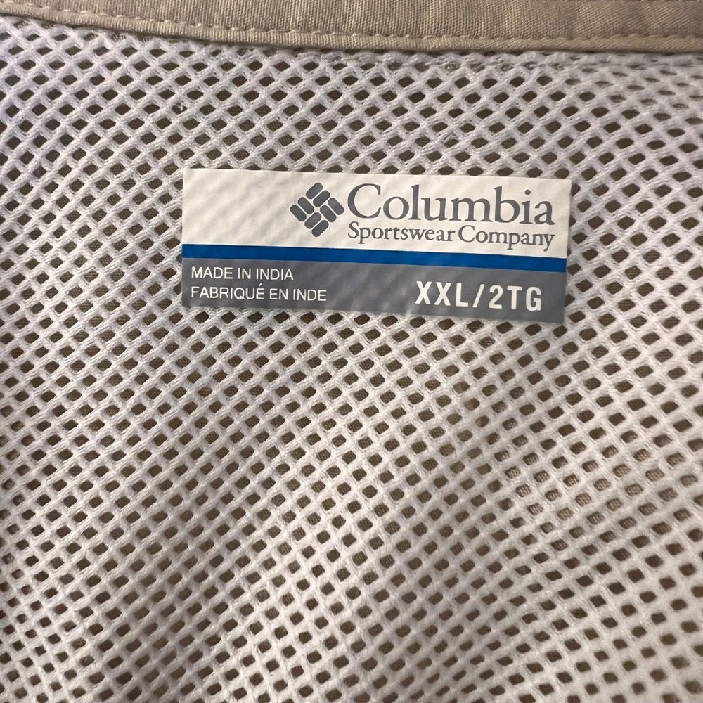 Columbia Men's PFG Sportswear Khaki Button Down Shirt Fishing Lightweight Sz 2XL - Picture 3 of 11
